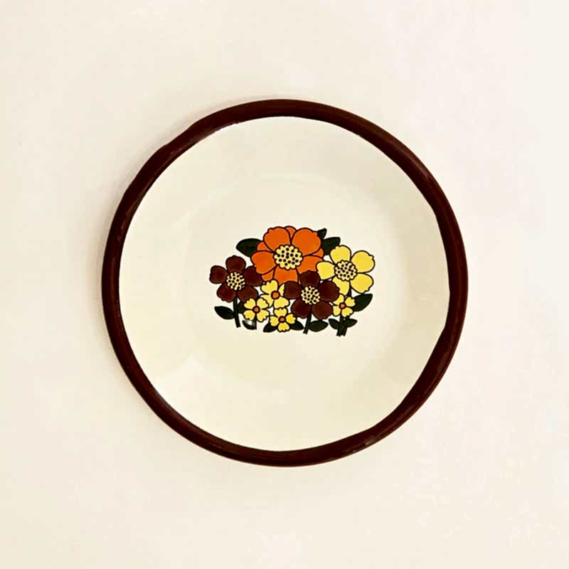 Emaye Tabak 12 cm Çiçekli