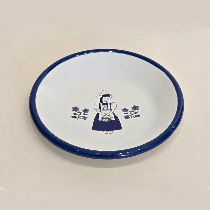 Emaye Tabak 12 cm Etnik Desen