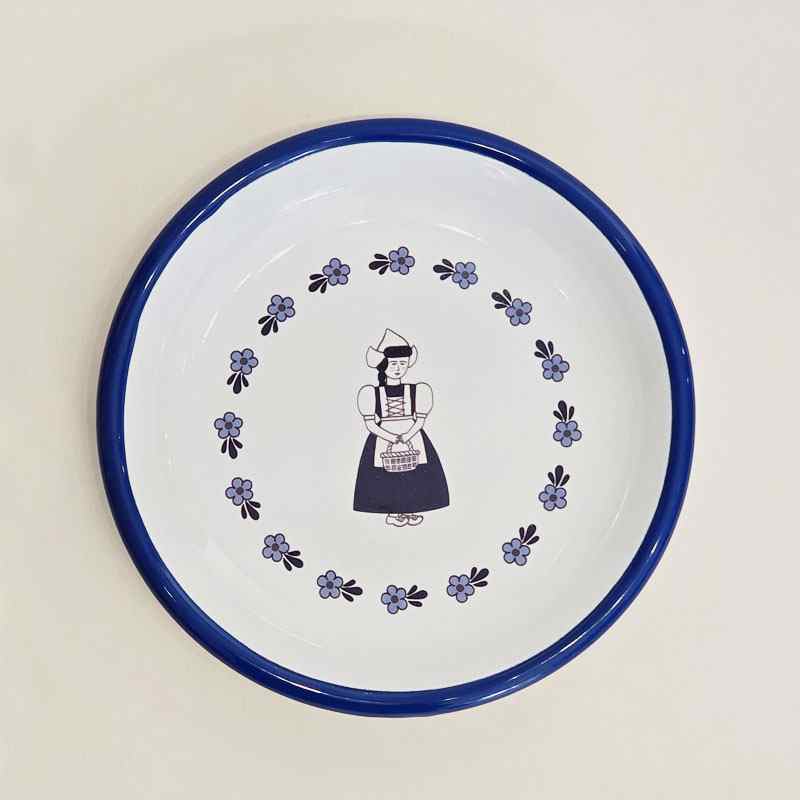 Emaye Tabak 20 cm Etnik Desen