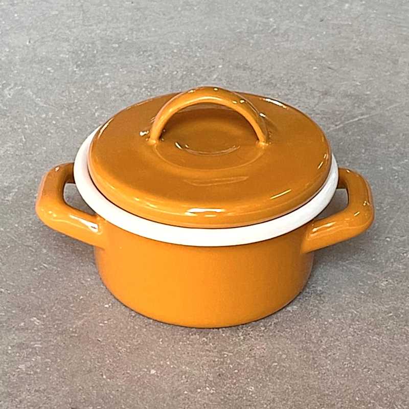 Emaye Mini Tencere Oksit Sarı 12 cm