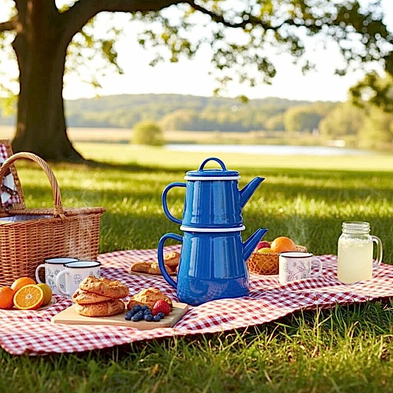 Camlica Home markalı, 7512 kalite çelikten ve 850°C'de pişirilmiş parlak kırmızı emaye çaydanlık seti. Gerçek kaliteyi anlamanın 5 kritik kuralı.
